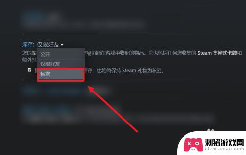 steam 隐藏库存 在Steam上设置不公开个人游戏库存的步骤